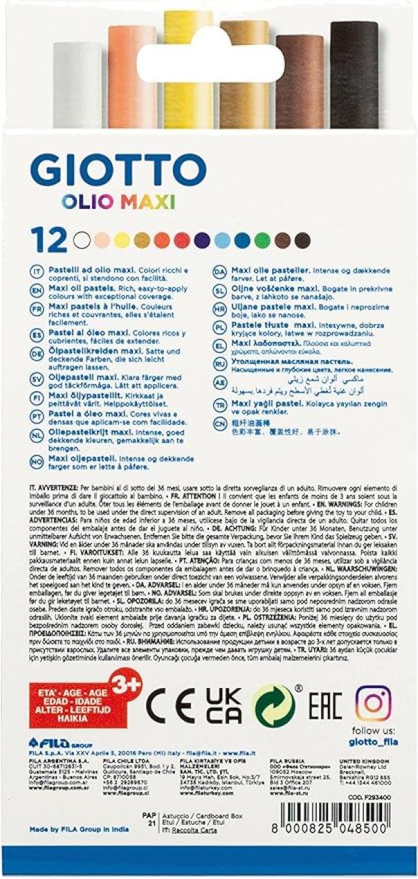 giotto giotto pastelli ad olio 6 conf. da 12 colori assortiti - foto 2 giotto giotto pastelli ad olio 6 conf. da 12 colori assortiti - foto 2