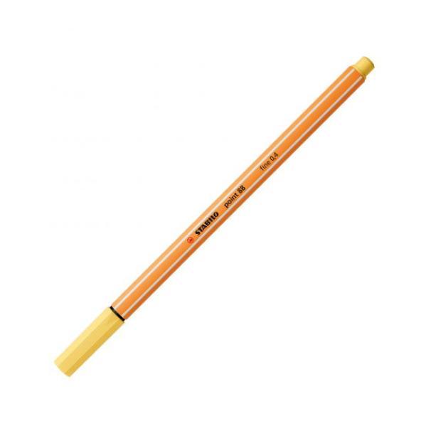 stabilo stabilo point 88 pennarello fineliner con tratto da 0,4 mm colore giallo chiaro n° 23 - foto 1