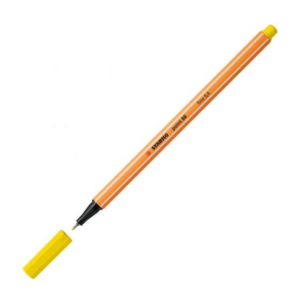 stabilo stabilo point 88 pennarello fineliner con tratto da 0,4 mm colore giallo limone n° 24 - foto 2
