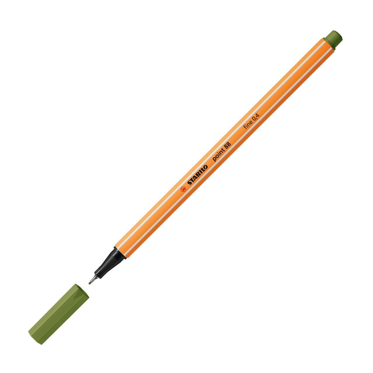 stabilo stabilo point 88 pennarello fineliner con tratto da 0,4 mm colore verde mimetico n° 35 - foto 2