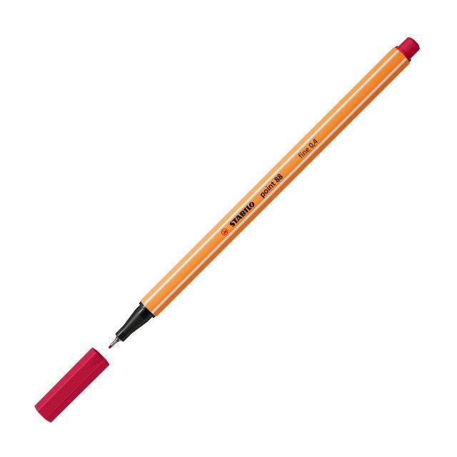 stabilo stabilo point 88 pennarello fineliner con tratto da 0,4 mm colore rosso scuro n° 50 - foto 2