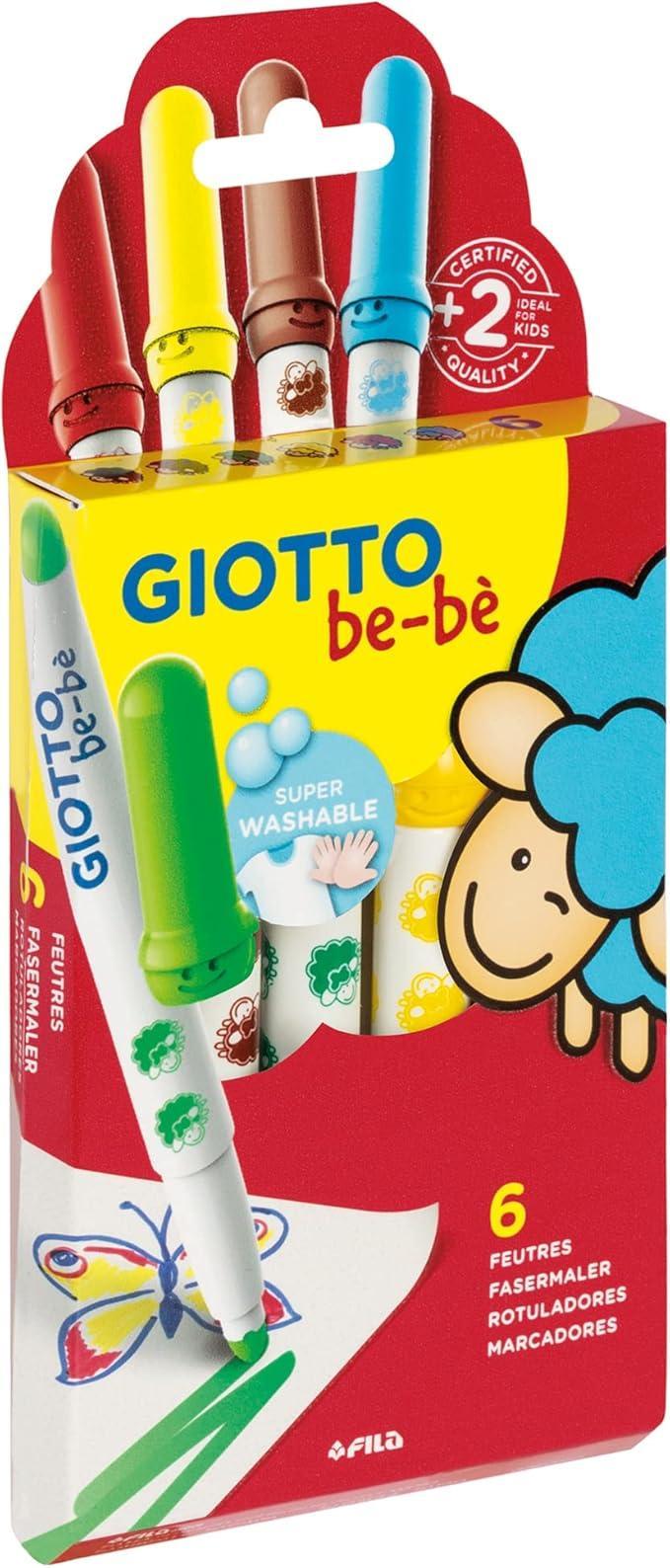 giotto giotto bebè pennarelli lavabili con tratto da 5 mm 6 conf. da 6 colori - foto 1