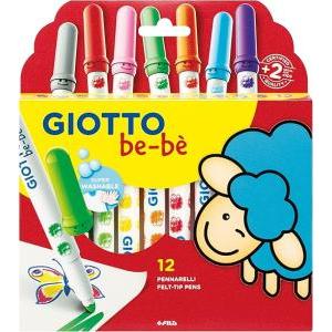 Bebè pennarelli lavabili con tratto da 5 mm in astuccio da 12 colori
