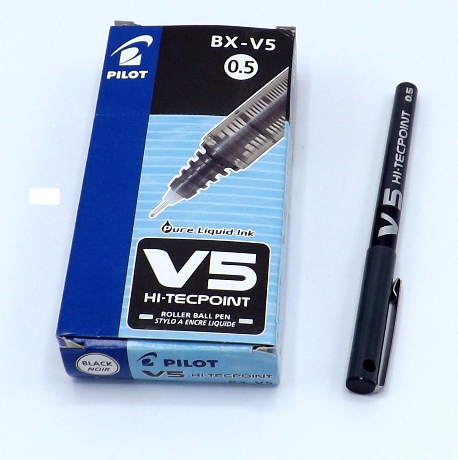 pilot pilot v5 hi-techpoint 12pz penna roller inchiostro liquido punta con punta da 0,5 mm e tratto da 0,3 mm colore nero - foto 1 pilot pilot v5 hi-techpoint 12pz penna roller inchiostro liquido punta con punta da 0,5 mm e tratto da 0,3 mm colore nero - foto 1