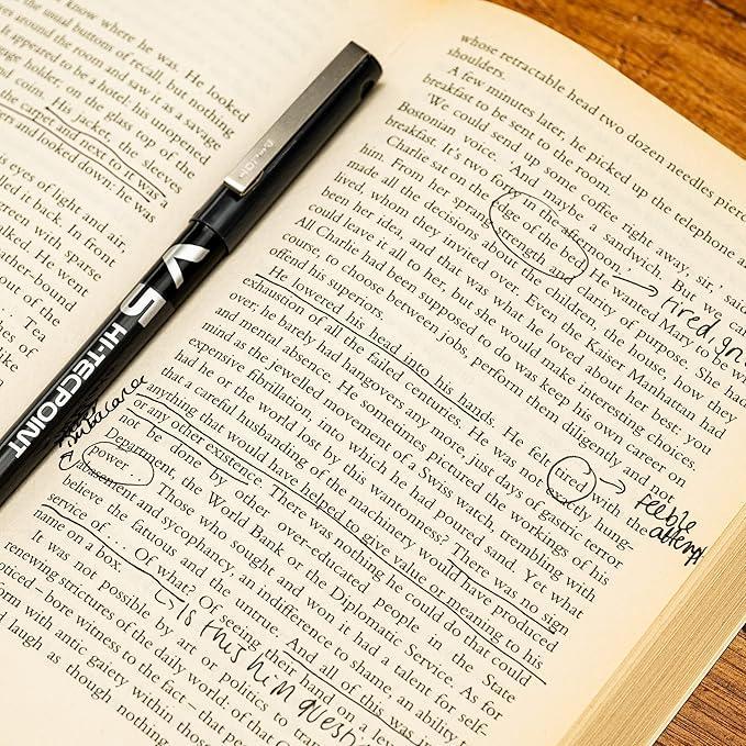 pilot pilot v5 hi-techpoint penna roller inchiostro liquido punta con punta da 0,5 mm e tratto da 0,3 mm colore nero - foto 2