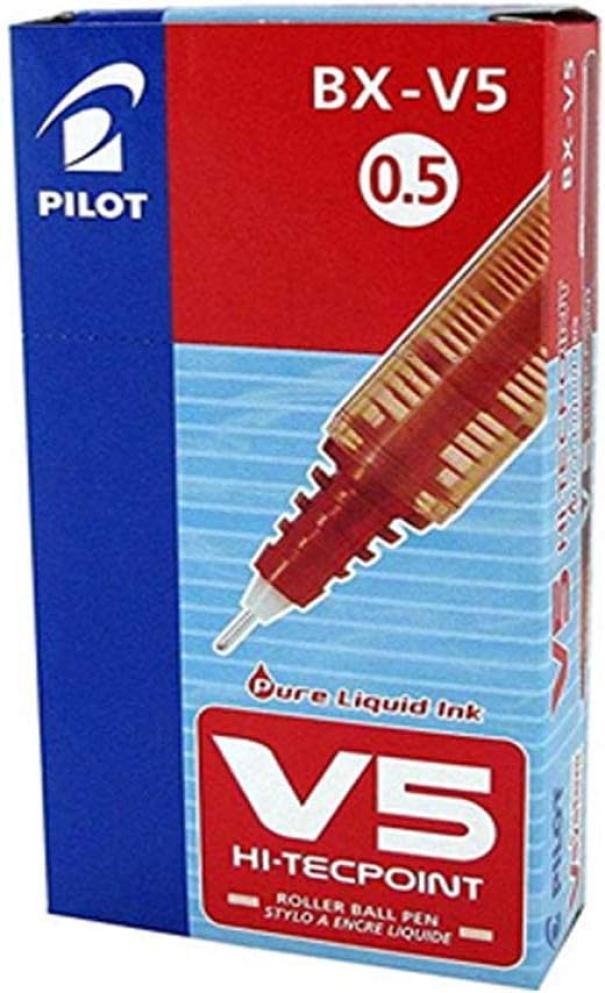 pilot pilot v5 hi-techpoint 12pz penna roller inchiostro liquido punta con punta da 0,5 mm e tratto da 0,3 mm colore rosso - foto 1 pilot pilot v5 hi-techpoint 12pz penna roller inchiostro liquido punta con punta da 0,5 mm e tratto da 0,3 mm colore rosso - foto 1
