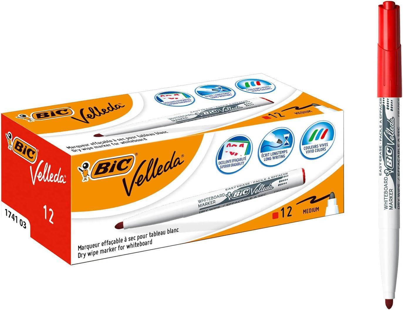 bic bic 12pz pennarello marcatore velleda 1741 punta tonda tratto da 1,4 mm colore rosso - foto 1 bic bic 12pz pennarello marcatore velleda 1741 punta tonda tratto da 1,4 mm colore rosso - foto 1