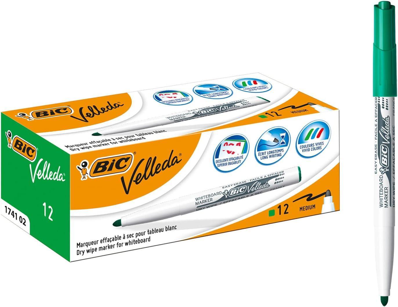 bic bic 12pz pennarello marcatore velleda 1741 punta tonda tratto da 1,4 mm colore verde - foto 1 bic bic 12pz pennarello marcatore velleda 1741 punta tonda tratto da 1,4 mm colore verde - foto 1