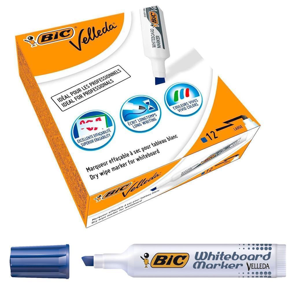 bic bic 12pz pennarello marcatore velleda 1791 punta a scalpello tratto da 3,3 a 4,6 mm colore blu - foto 1 bic bic 12pz pennarello marcatore velleda 1791 punta a scalpello tratto da 3,3 a 4,6 mm colore blu - foto 1