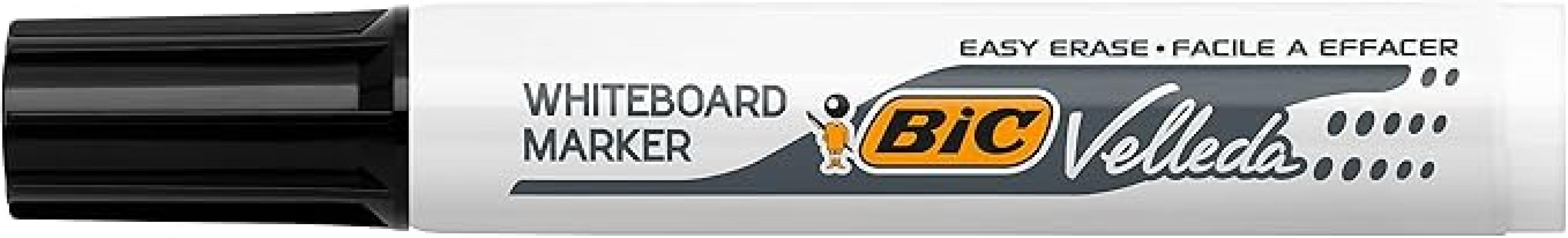 bic bic pennarello marcatore velleda 1791 punta a scalpello tratto da 3,3 a 4,6 mm colore nero - foto 1