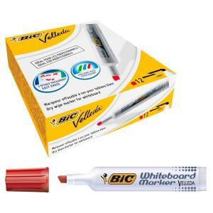 12pz pennarello marcatore velleda 1791 punta a scalpello tratto da 3,3 a 4,6 mm colore rosso