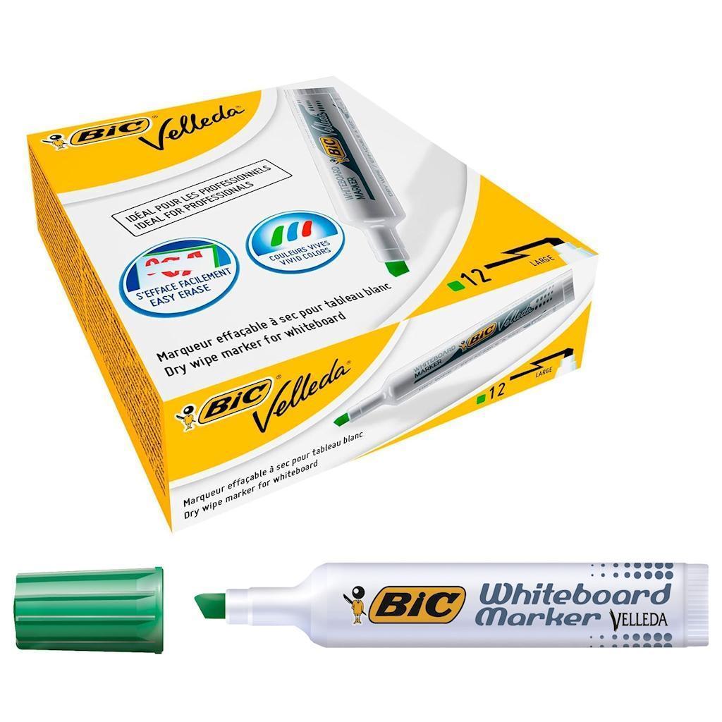 bic bic 12pz pennarello marcatore velleda 1791 punta a scalpello tratto da 3,3 a 4,6 mm colore verde - foto 1 bic bic 12pz pennarello marcatore velleda 1791 punta a scalpello tratto da 3,3 a 4,6 mm colore verde - foto 1