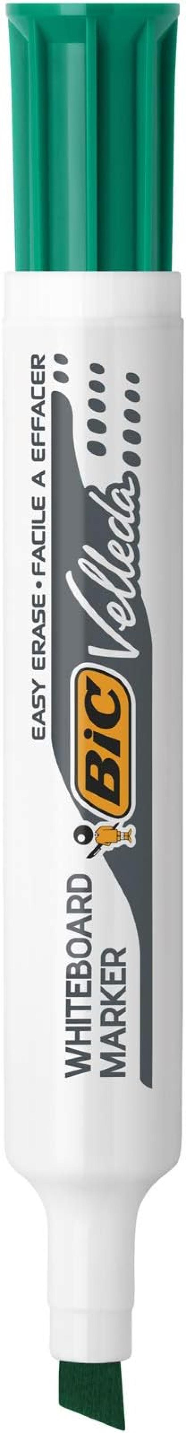 bic bic pennarello marcatore velleda 1791 punta a scalpello tratto da 3,3 a 4,6 mm colore verde - foto 2