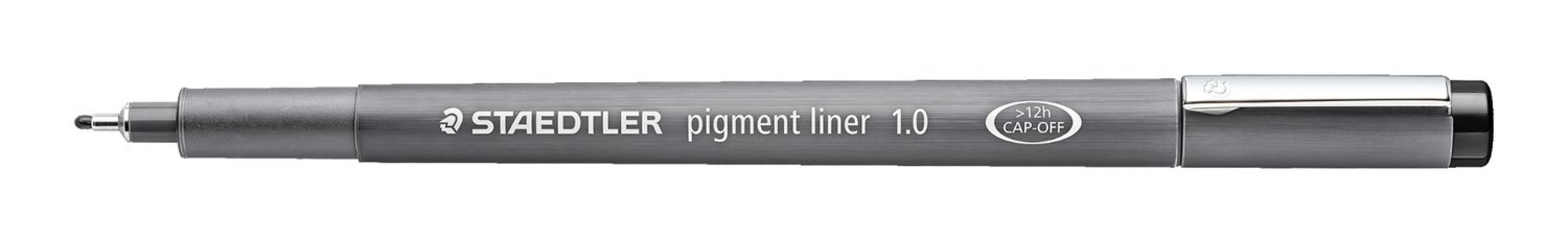 staedtler staedtler fineliner 10pz mars graphic pigment liner punta con tratto da 1,0 mm colore nero - foto 1