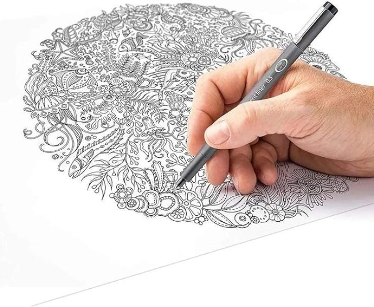 staedtler staedtler fineliner mars graphic pigment liner punta a scalpello tratto da 0,3 a 2,0 mm colore nero - foto 2