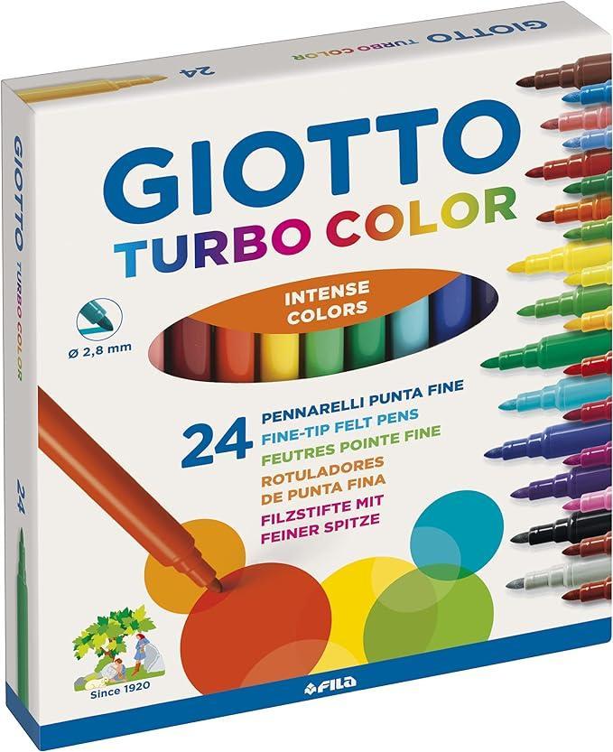 giotto giotto 5 conf. turbo color astuccio da 24 pennarelli a punta fine da 2.8 mm - foto 1