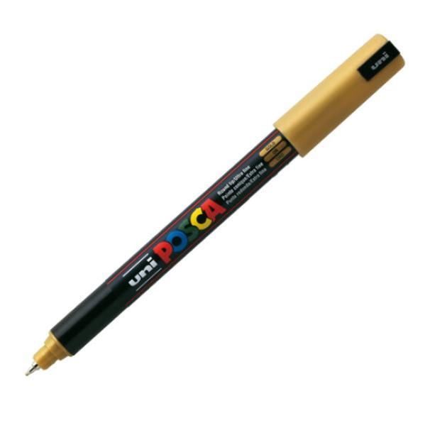 uni posca osama marcatore uni posca pc1 punta extra fine con tratto da 0,7 mm colore oro - foto 1