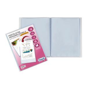 Portalistino con buste fisse e tasca frontale personalizzabile - fogli 10 trasparenti - 22x30 cm a4