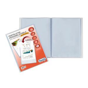 Portalistino con buste fisse e tasca frontale personalizzabile - fogli 30 trasparenti - 22x30 cm a4