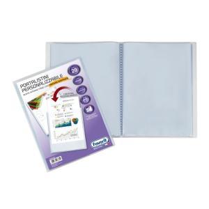 Portalistino con buste fisse e tasca frontale personalizzabile - fogli 20 trasparenti - 22x30 cm a4