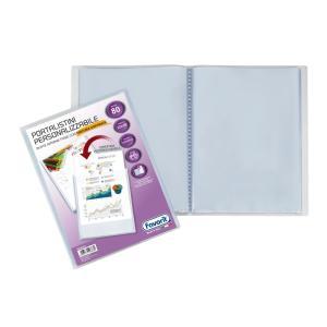 Portalistino con buste fisse e tasca frontale personalizzabile - fogli 80 trasparenti - 22x30 cm a4