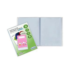 Portalistino con buste fisse e tasca frontale personalizzabile - fogli 50 trasparenti - 15x21 cm a5