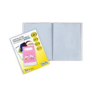 Portalistino con buste fisse e tasca frontale personalizzabile - fogli 40 trasparenti - 15x21 cm a5
