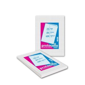 Fogli protocollo formato a4 quadretti 4 mm - confezione da 20 fogli