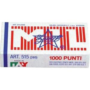 Punti metallici 515/6 per cucitrici ad alto spessore 24/6 -10 confezioni da 1000 pezzi