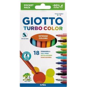 Turbo color astuccio da 18 pennarelli a punta fine da 2.8 mm