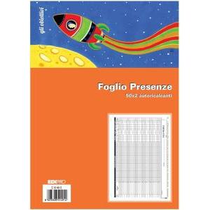 5 pz presenze mensili 50 fg. in 2 copie 22x29,7 cm e5149c