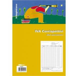 5 pz blocco registro iva corrispettivi 24 mesi 25 fg in 2 copie 23x29,7 cm e2102a