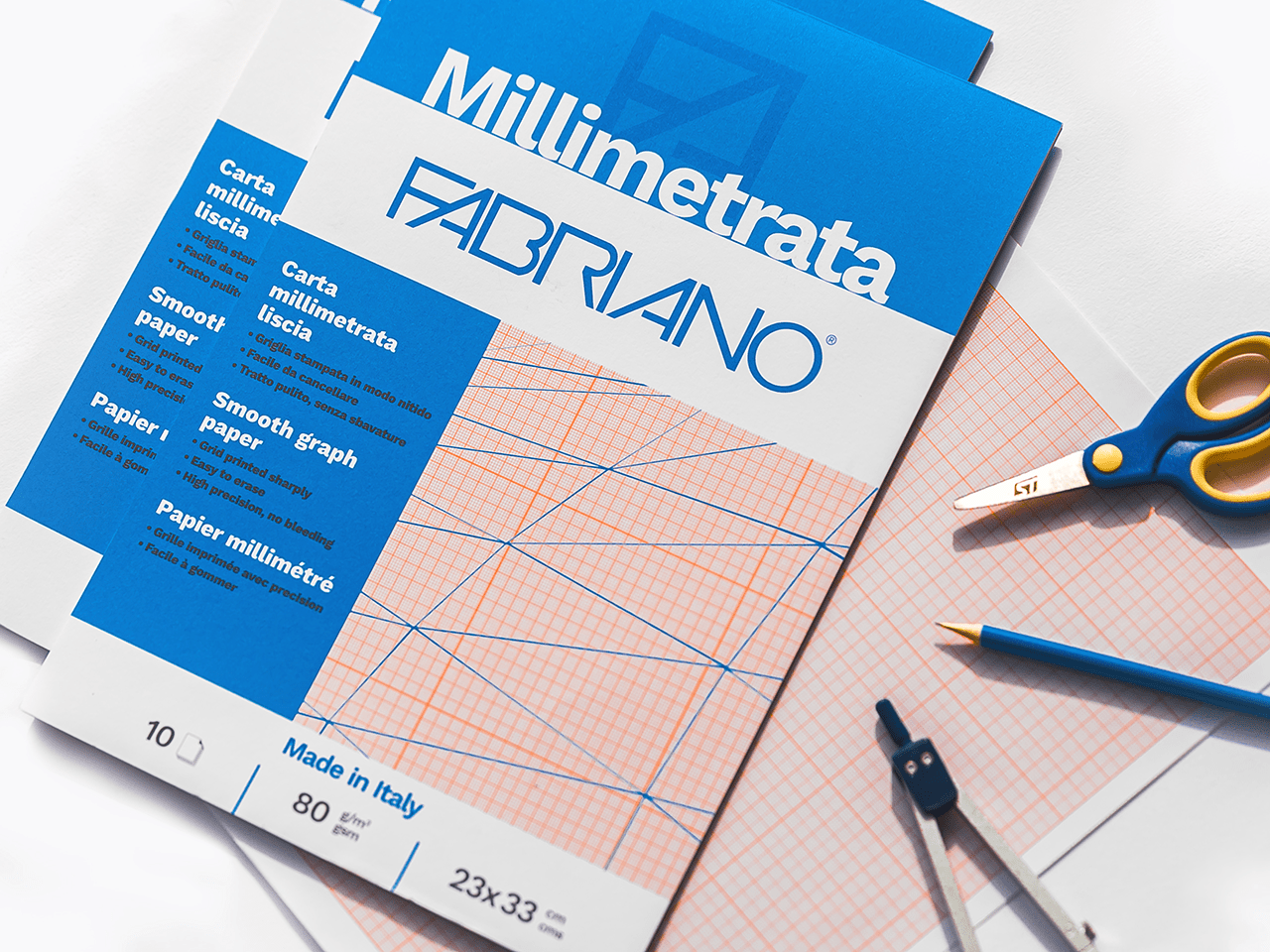 fabriano fabriano 25pz blocco millimetrato 23x33 cm 10 fg. 80gr/mq - foto 1 fabriano fabriano 25pz blocco millimetrato 23x33 cm 10 fg. 80gr/mq - foto 1