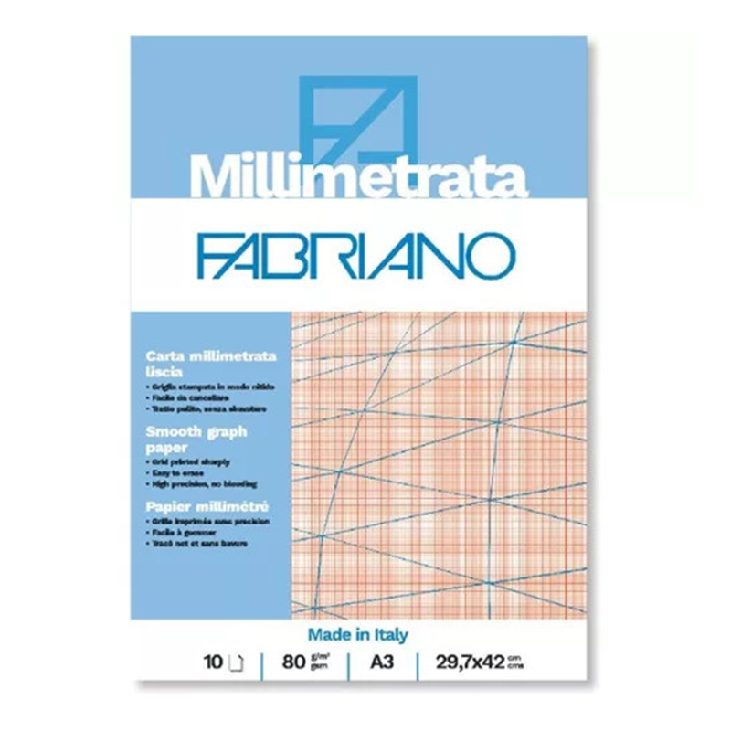 fabriano fabriano 25pz blocco millimetrato a3 29,7x42 cm 10 fg. 80gr/mq - foto 1 fabriano fabriano 25pz blocco millimetrato a3 29,7x42 cm 10 fg. 80gr/mq - foto 1