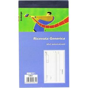 10 pz blocco ricevute generiche 50 fg. in 2 copie 9,9x17 cm e5563c