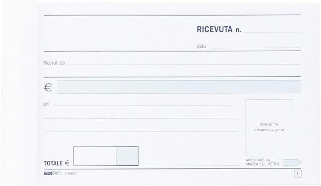 edipro edipro 10 pz blocco ricevute generiche 50 fg. in 2 copie 9,9x17 cm e5563c - foto 2