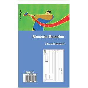 5pz. blocco ricevute generiche 33 fg. in 3 copie 9,9x17 cm e5564ct