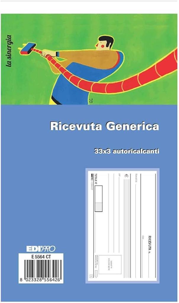 edipro edipro 5pz. blocco ricevute generiche 33 fg. in 3 copie 9,9x17 cm e5564ct - foto 1