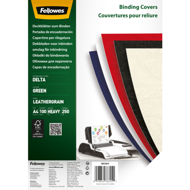 fellowes fellowes cartoncino delta per rilegare a4 21,x29,7 cm 250gr 100 fogli rosso - foto 1