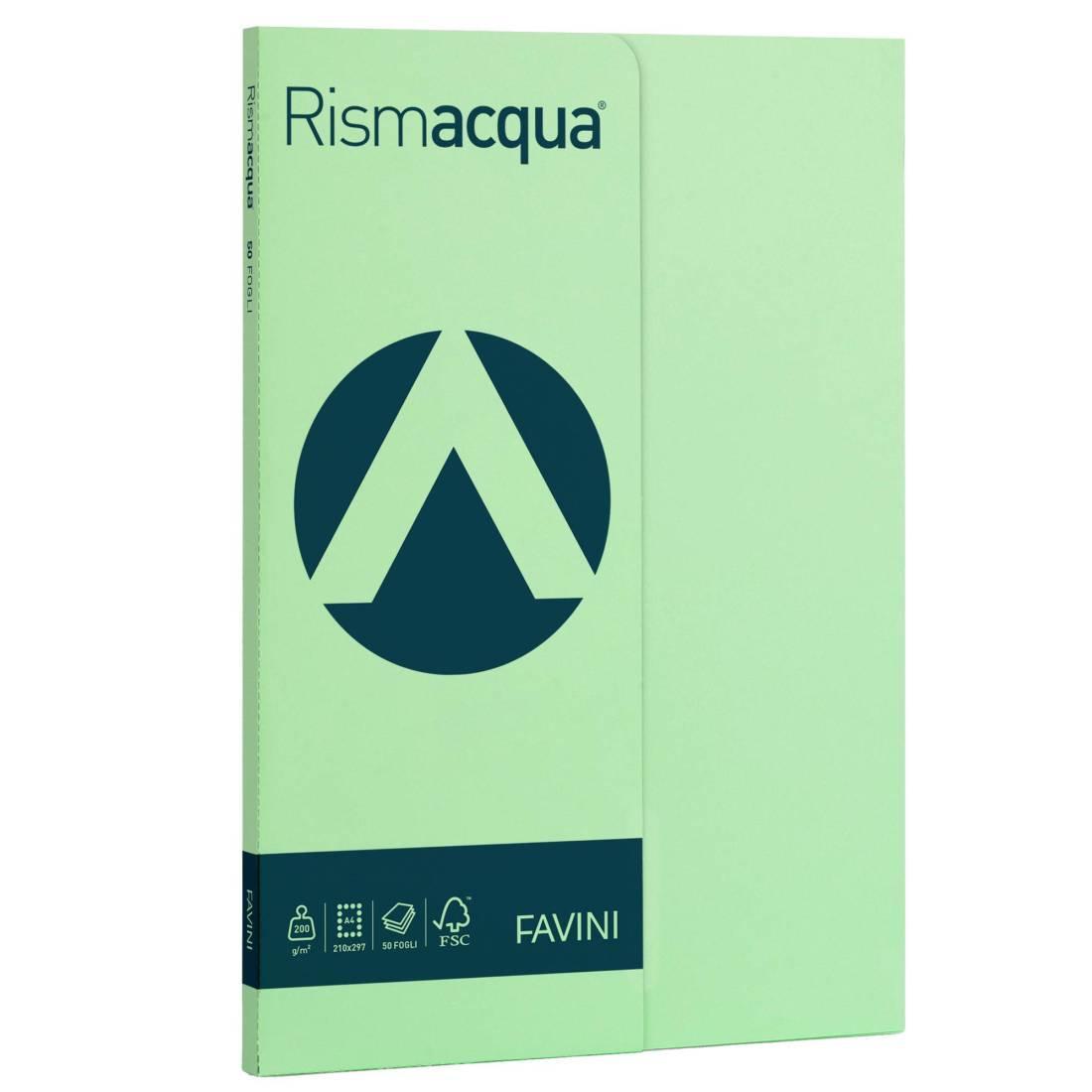 favini favini rismacqua small a4 50 fogli 200gr/mq verde chiaro 09 - foto 1