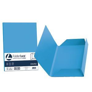 Folderluce 25 pz cartelline per atti tre lembi azzurro 55