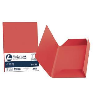 Folderluce 25 pz cartelline per atti tre lembi rosso scarlatto 61