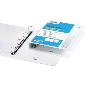 Raccoglitore 4 anelli personalizzabile con tasca formato 22x30 cm diametro 40 mm colore bianco