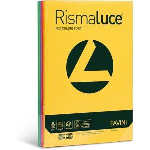 Rismaluce carta a4 200 gr/mq 125 fogli colori assortiti