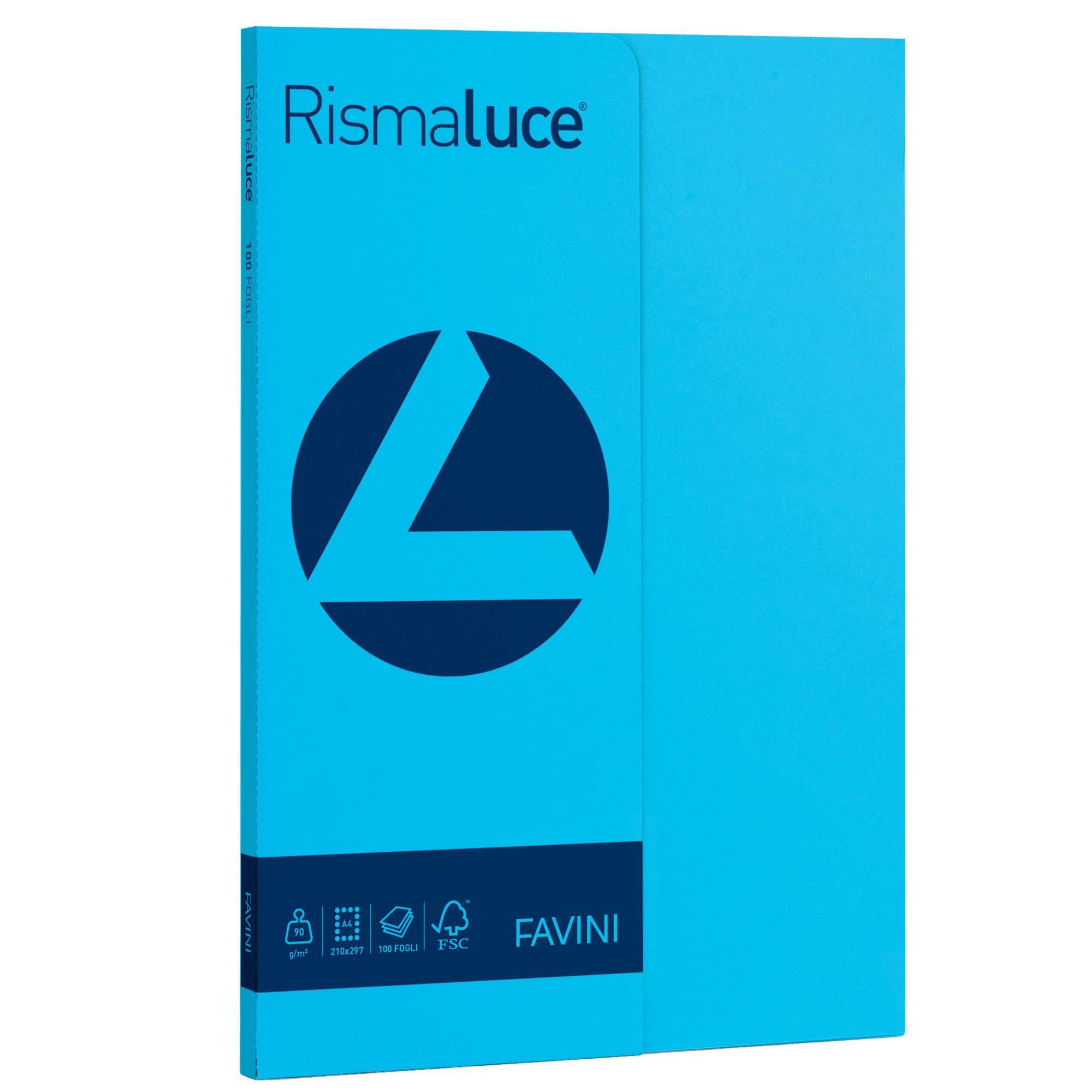 favini favini rismaluce small a4 100 fogli 90 gr/mq colore azzurro 55 - foto 1