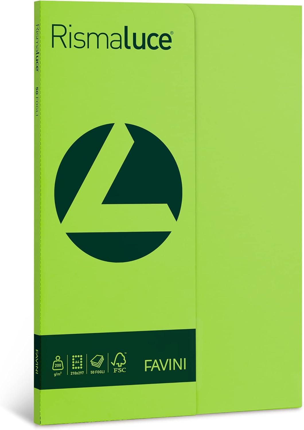 favini favini rismaluce small a4 50 fogli 200 gr/mq colore pistacchio 54 - foto 1
