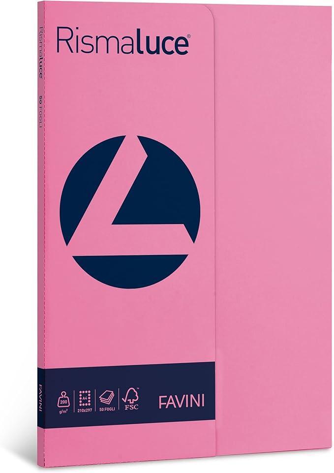 favini favini rismaluce small a4 50 fogli 200 gr/mq colore ciclamino 58 - foto 1