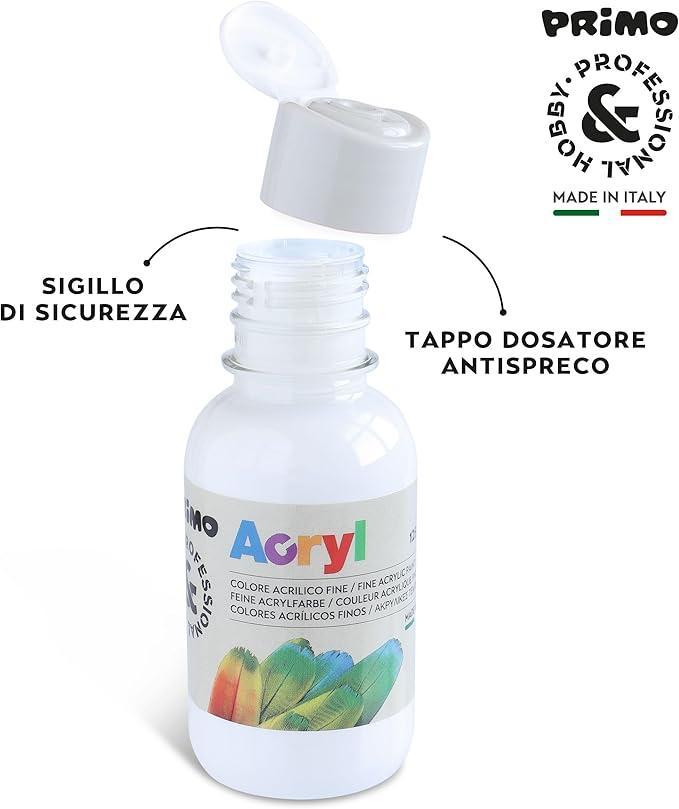 primo primo tempera acrilica da 125 ml colore bianco 100 - foto 2