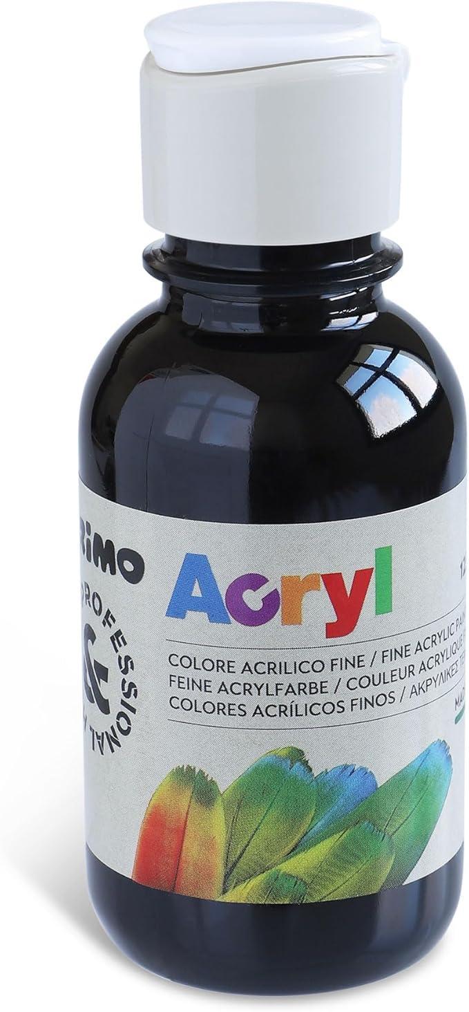 primo primo tempera acrilica da 125 ml colore nero 800 - foto 1