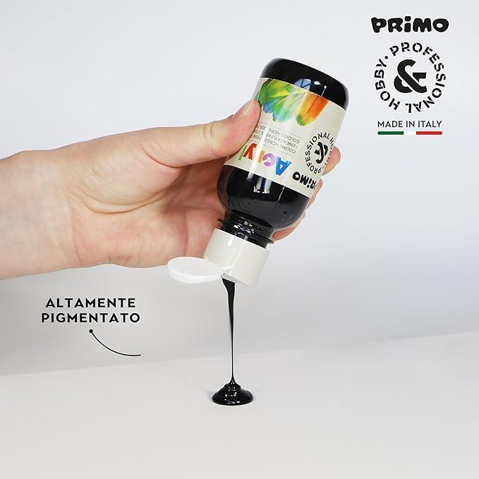 primo primo tempera acrilica da 125 ml colore nero 800 - foto 3